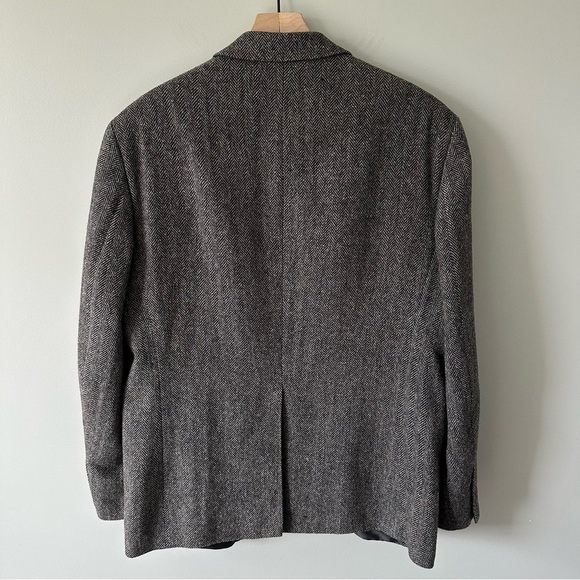 The Crossroads Collection Jacket Mens 46L Gray Herringbone Tweed Blazer Wool - Picture 4 of 16